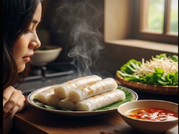 Mộng thấy ăn bánh cuốn chấm nước mắm