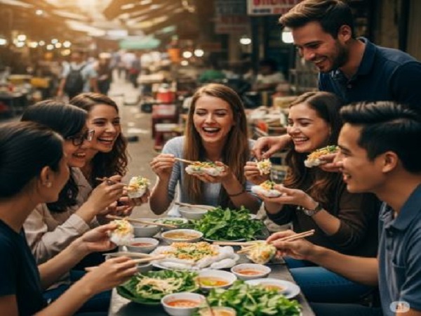 Mộng thấy ăn bánh cuốn cùng người thân